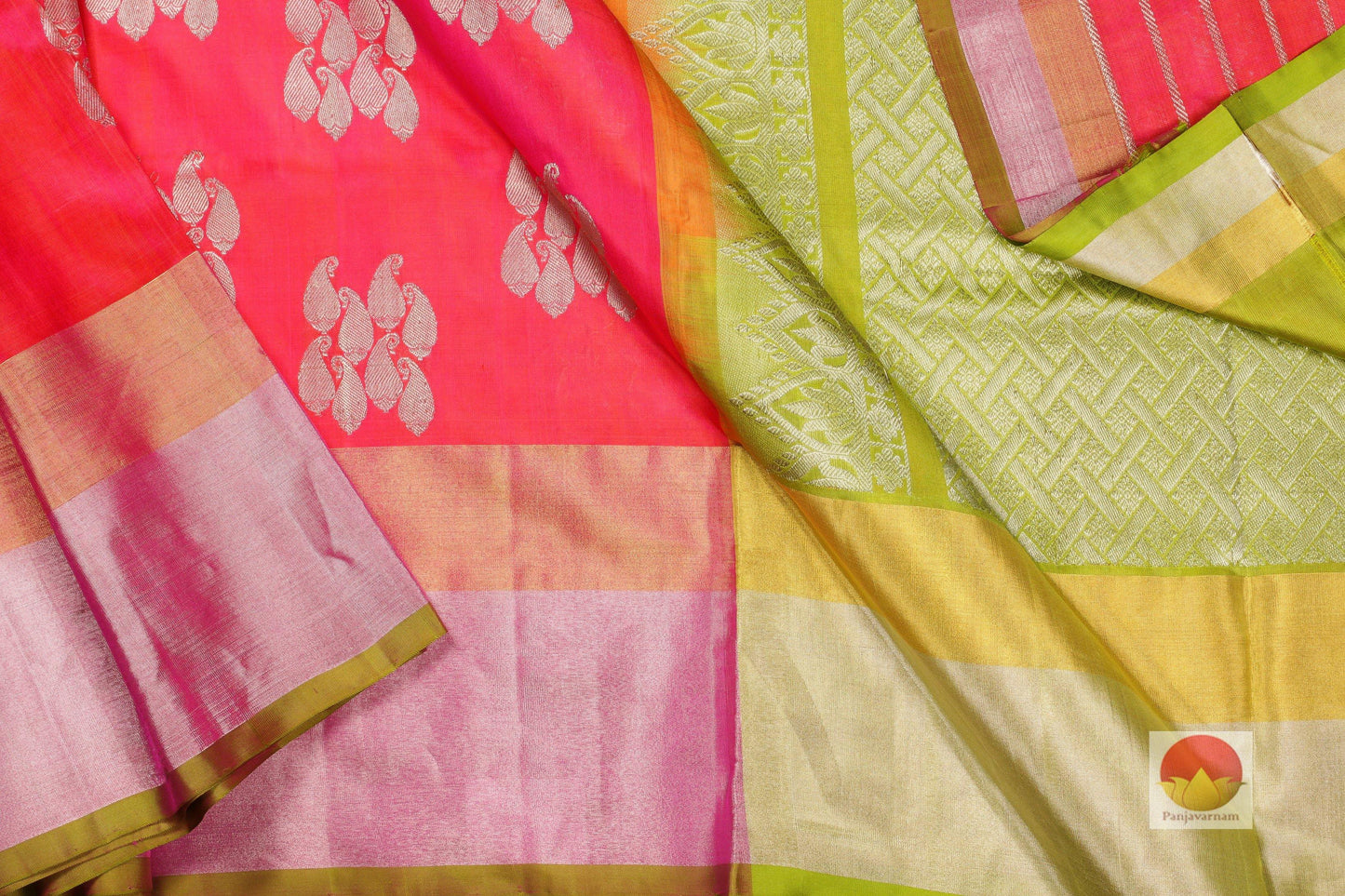 Traditional Design Handwoven Pure Silk Kanjivaram Saree - Pure Zari - PA 163 Archives - Silk Sari - Panjavarnam