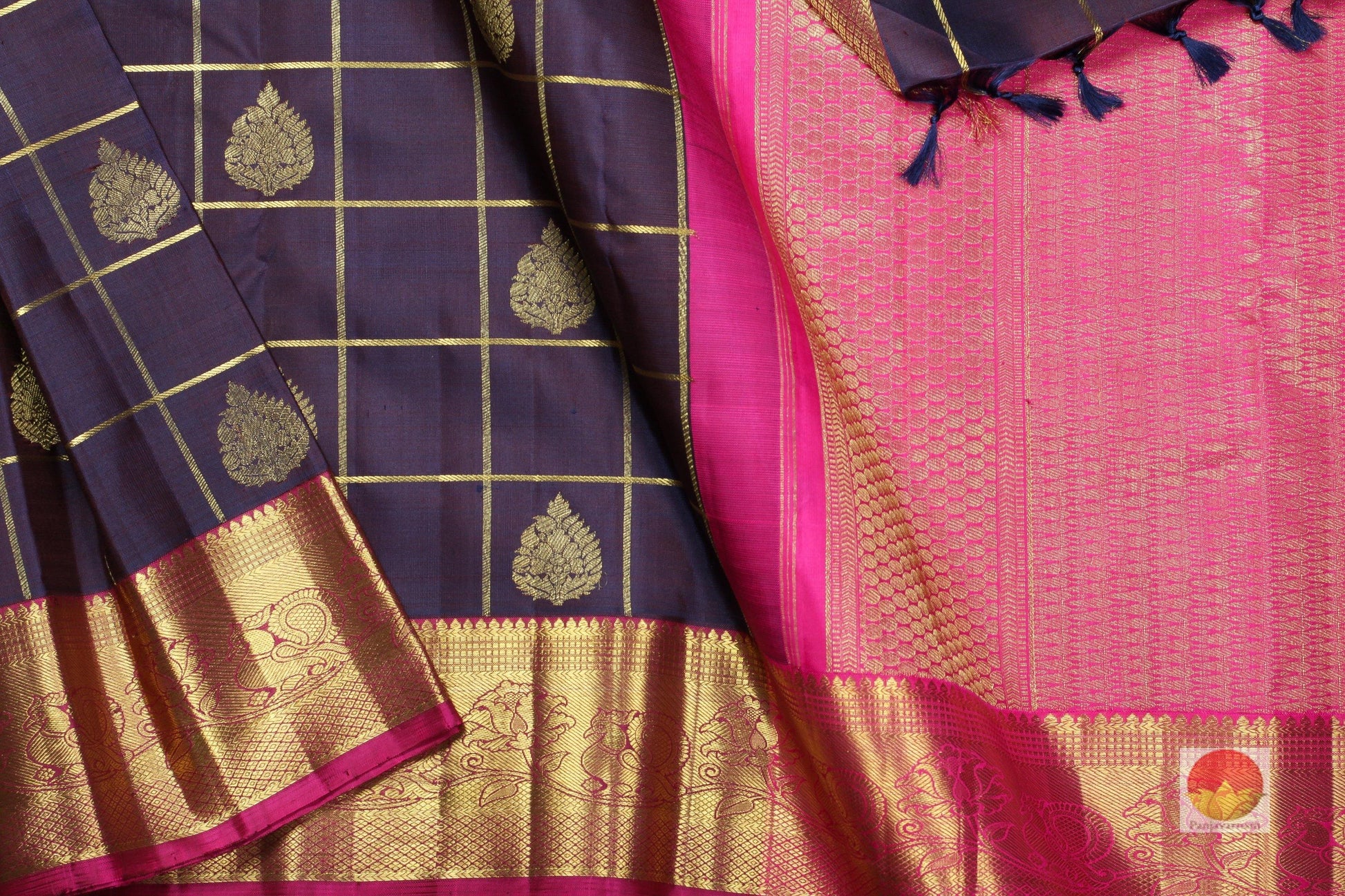 Traditional Design Handwoven Pure Silk Kanjivaram Saree - Pure Zari - PA 199 Archives - Silk Sari - Panjavarnam