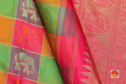 Traditional Design Handwoven Pure Silk Kanjivaram Saree - Pure Zari - PA 208 Archives - Silk Sari - Panjavarnam