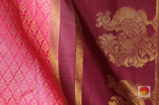 Traditional Design Handwoven Pure Silk Kanjivaram Saree - Pure Zari - PA SVS 17 - Silk Sari - Panjavarnam