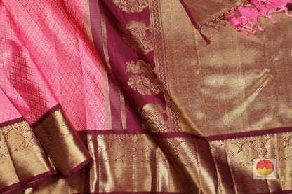 Traditional Design Handwoven Pure Silk Kanjivaram Saree - Pure Zari - PA SVS 17 - Silk Sari - Panjavarnam