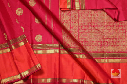 Traditional Design Handwoven Pure Silk Kanjivaram Saree - Pure Zari - PA SVS 28 - Silk Sari - Panjavarnam