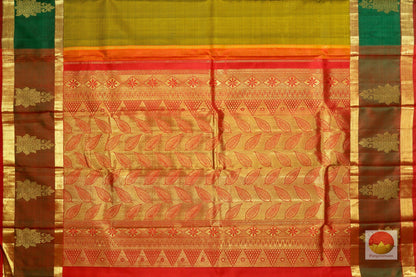 Traditional Design Handwoven Pure Silk Kanjivaram Saree - Pure Zari - PA SVS 6 Archives - Silk Sari - Panjavarnam
