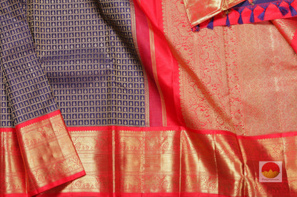Traditional Design Handwoven Pure Silk Kanjivaram Saree - Pure Zari - PA SVS 9201 Archives - Silk Sari - Panjavarnam
