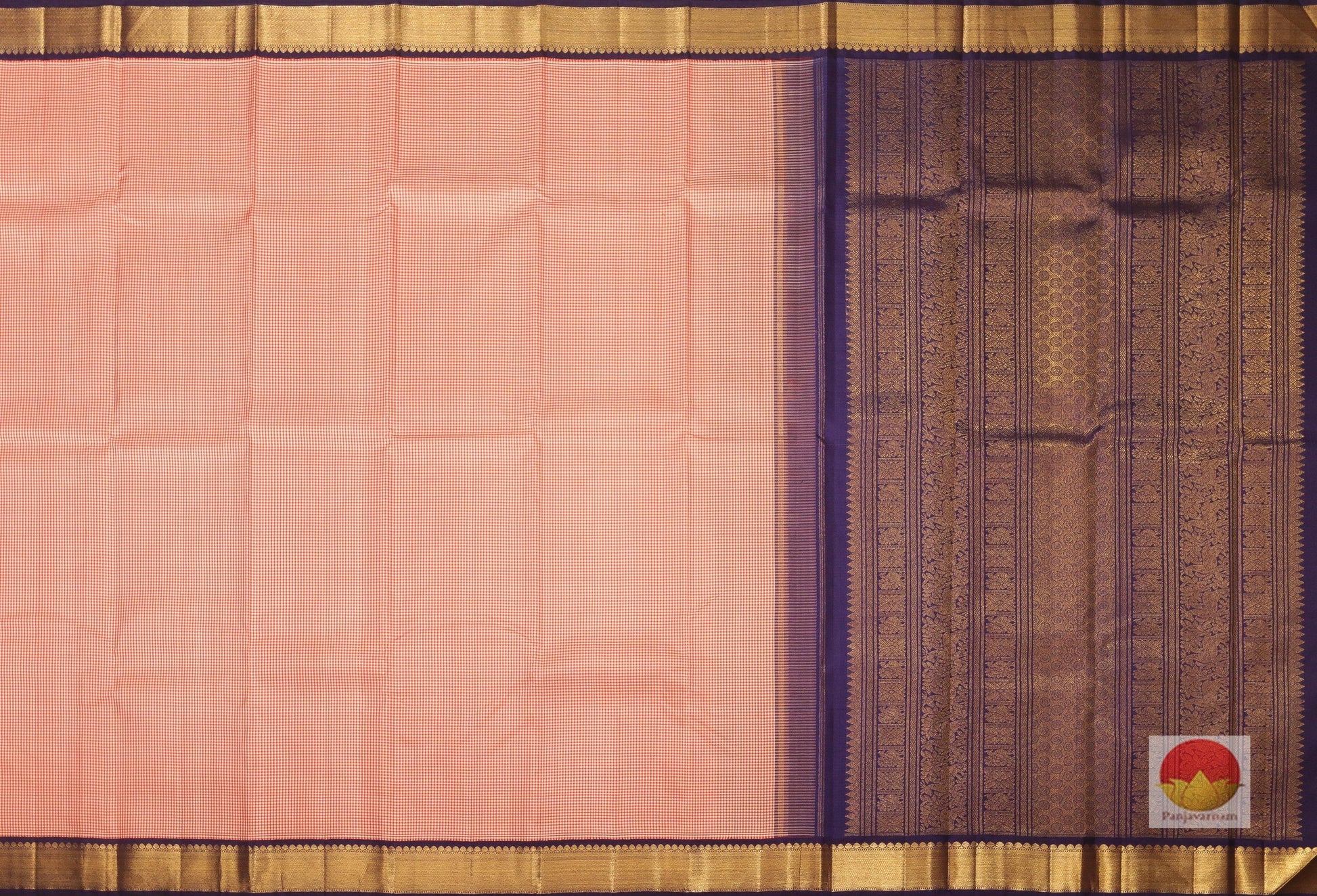 Traditional Design Handwoven Pure Silk Kanjivaram Saree - Pure Zari - PA SVS 9210 Archives - Silk Sari - Panjavarnam