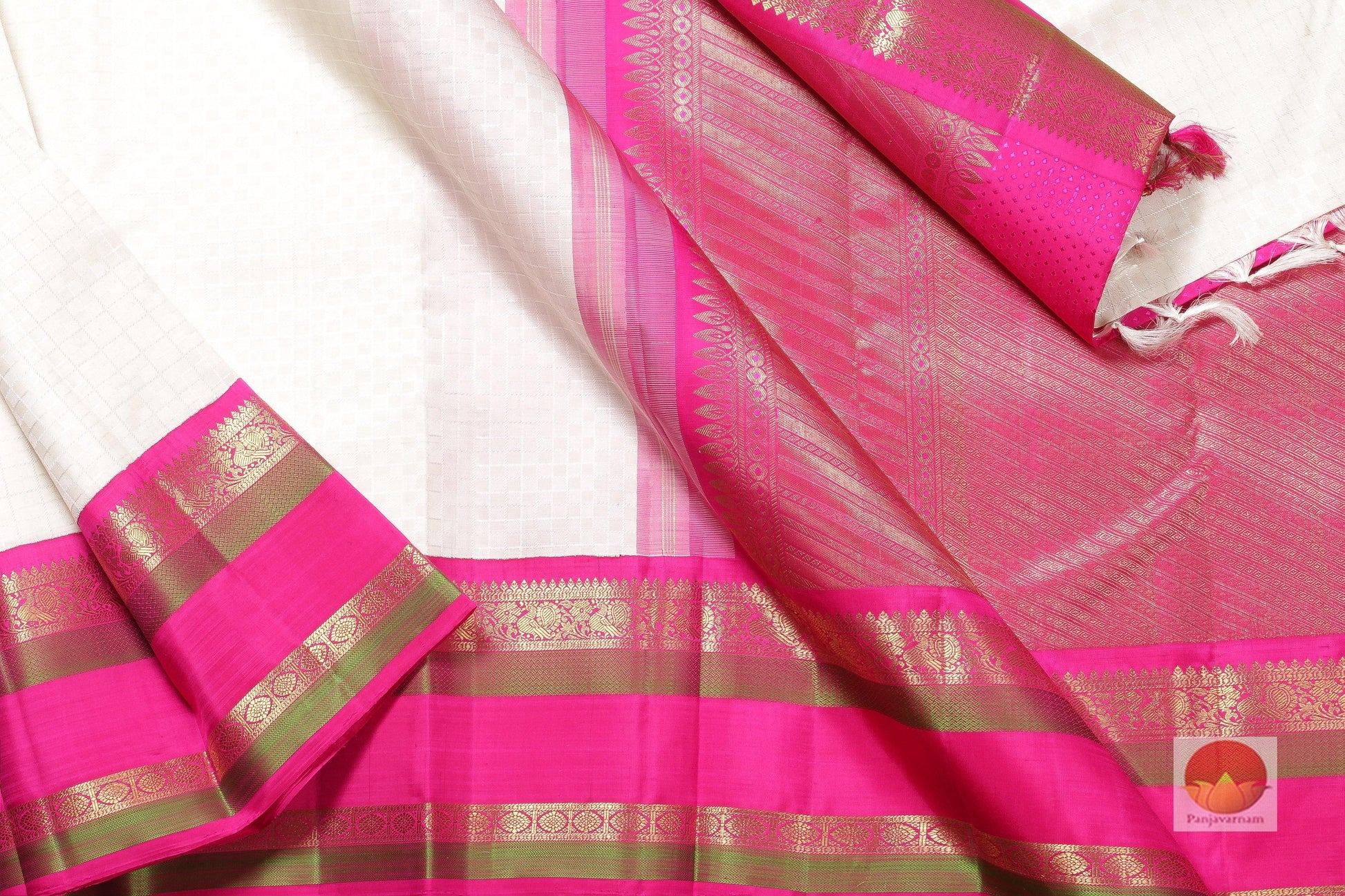 Traditional Design Handwoven Pure Silk Kanjivaram Saree - Pure Zari - PA SVS DN01 Archives - Silk Sari - Panjavarnam