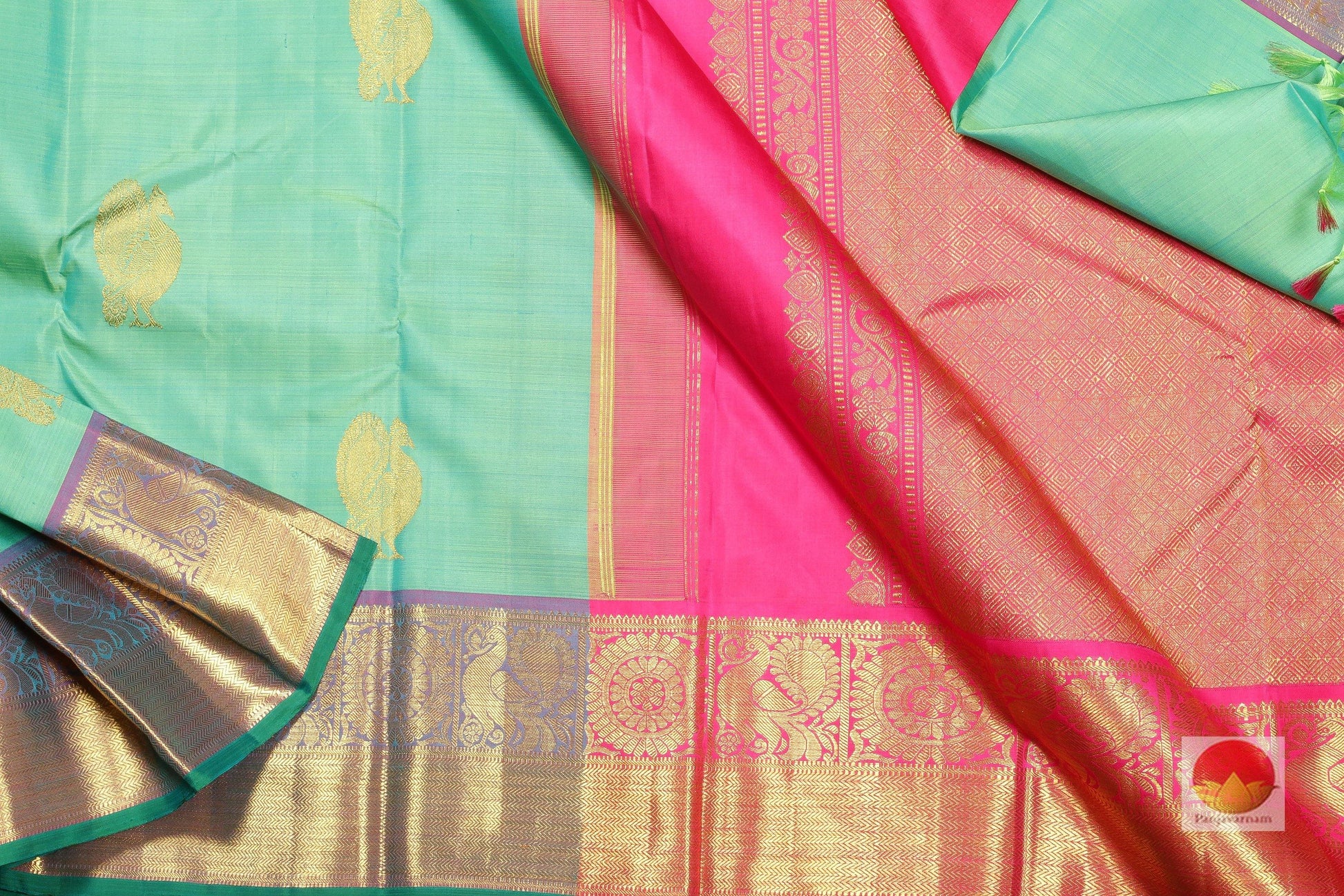 Traditional Design - Handwoven Pure Silk Kanjivaram Saree - Pure Zari - PV 10534 | Archives - Silk Sari - Panjavarnam