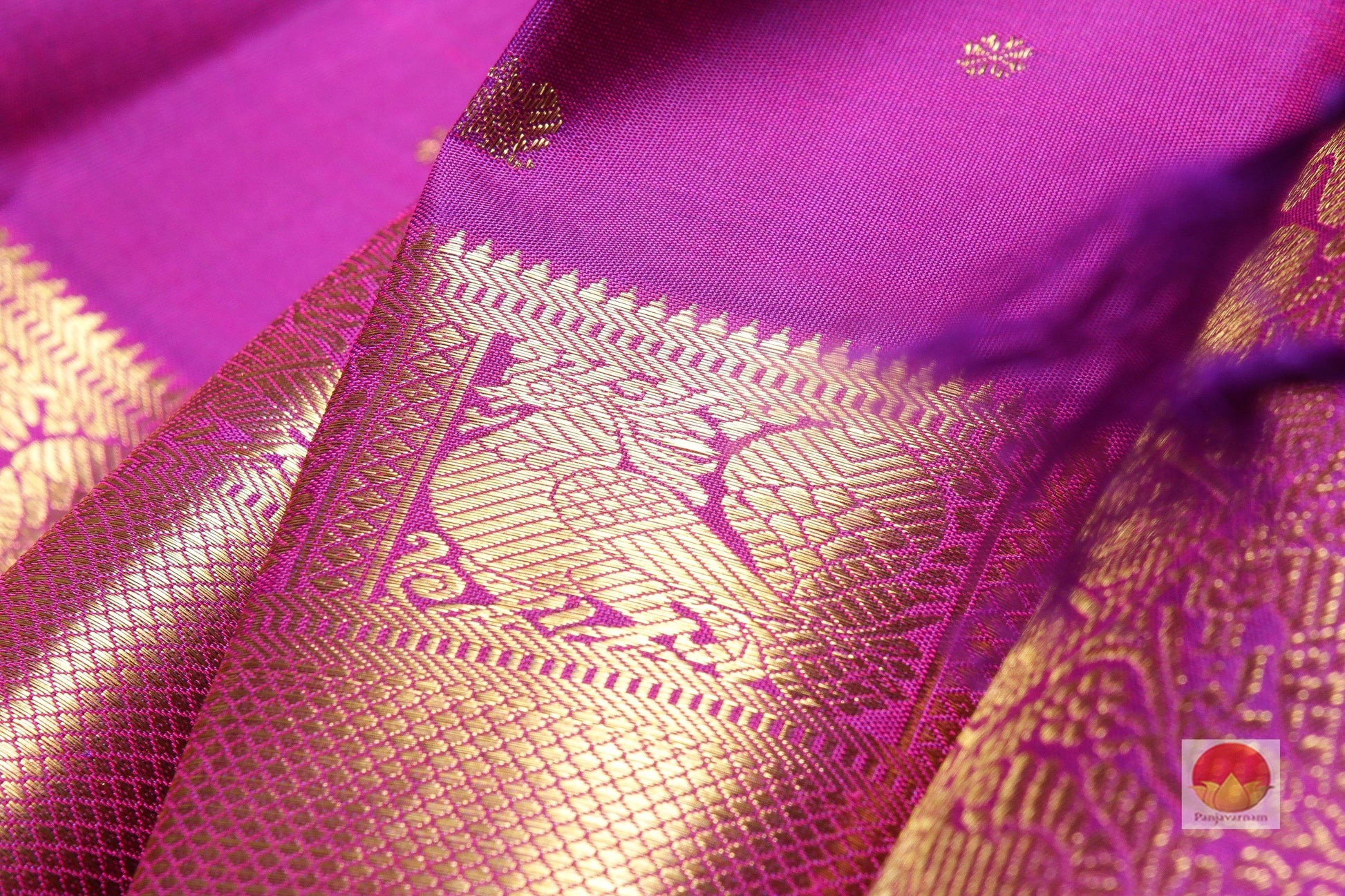 Traditional Design Handwoven Pure Silk Kanjivaram Saree - Pure Zari - PV 314 - Silk Sari - Panjavarnam