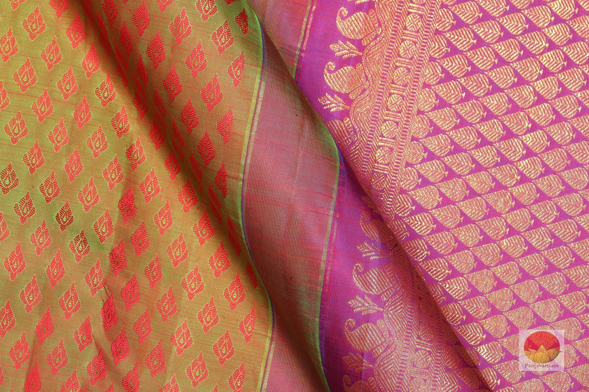 Traditional Design - Handwoven Pure Silk Kanjivaram Saree - Pure Zari - PV G 1732- Archives - Silk Sari - Panjavarnam