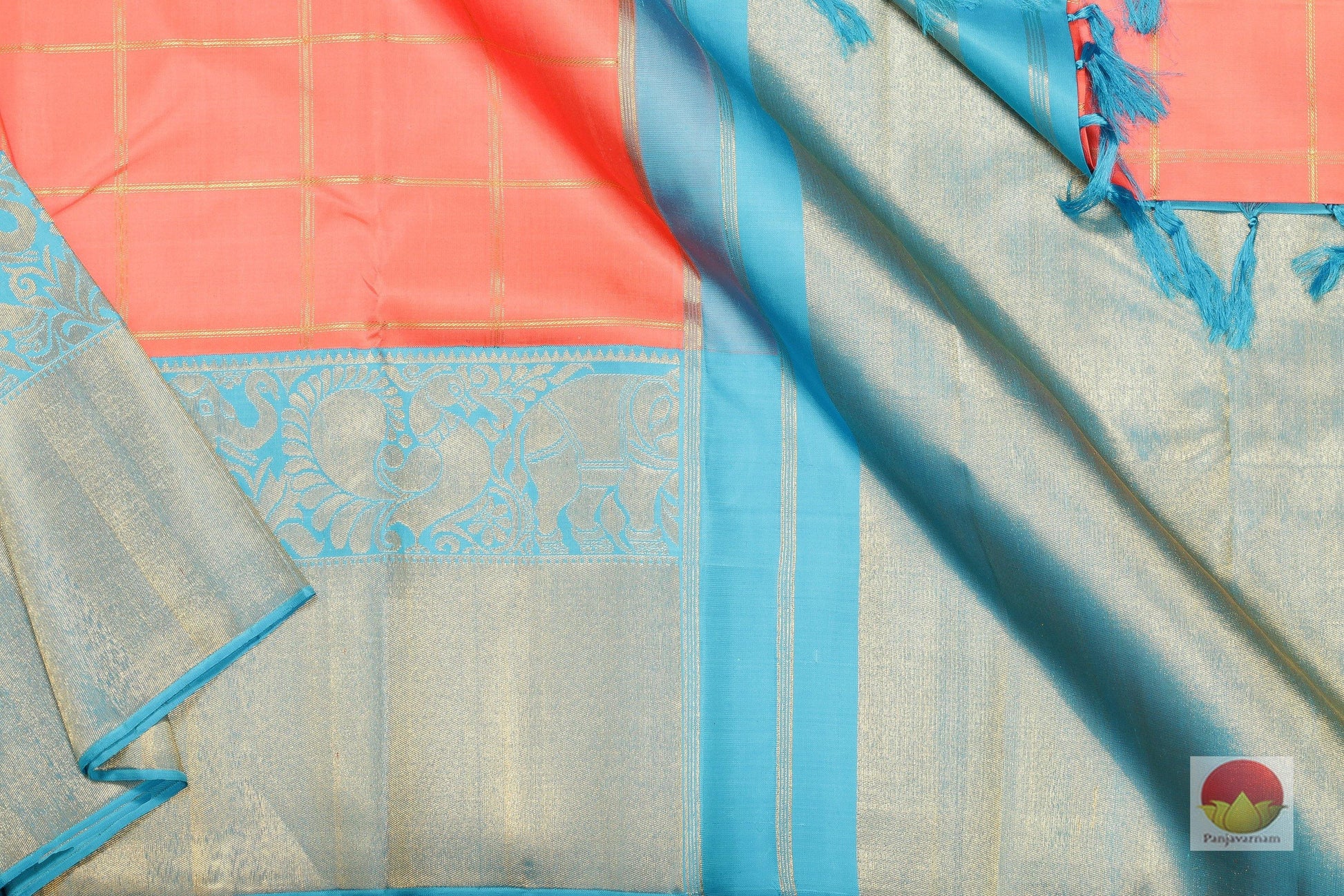 Traditional Design - Handwoven Pure Silk Kanjivaram Saree - Pure Zari - PV G 1761 - Archives - Silk Sari - Panjavarnam