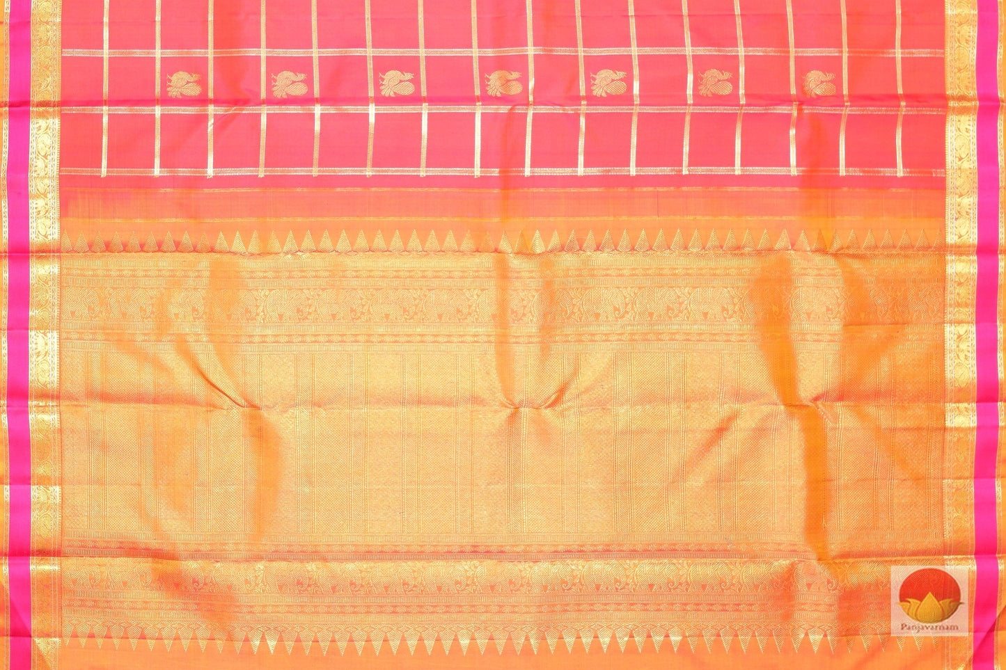 Traditional Design - Handwoven Pure Silk Kanjivaram Saree - Pure Zari - PV G 1764 - Archives - Silk Sari - Panjavarnam