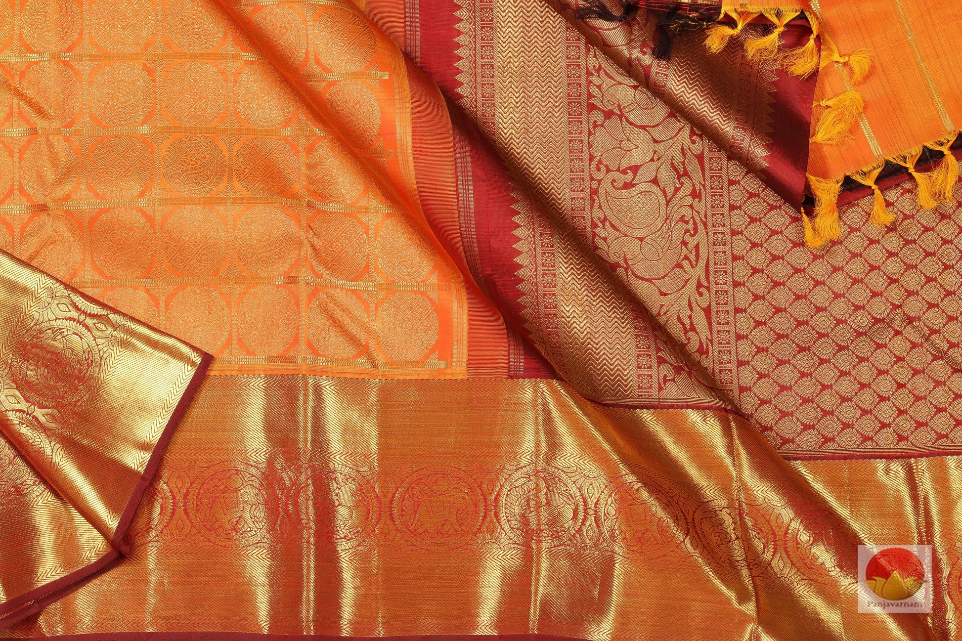 Traditional Design - Handwoven Pure Silk Kanjivaram Saree - Pure Zari - PV G 1790 - Archives - Silk Sari - Panjavarnam
