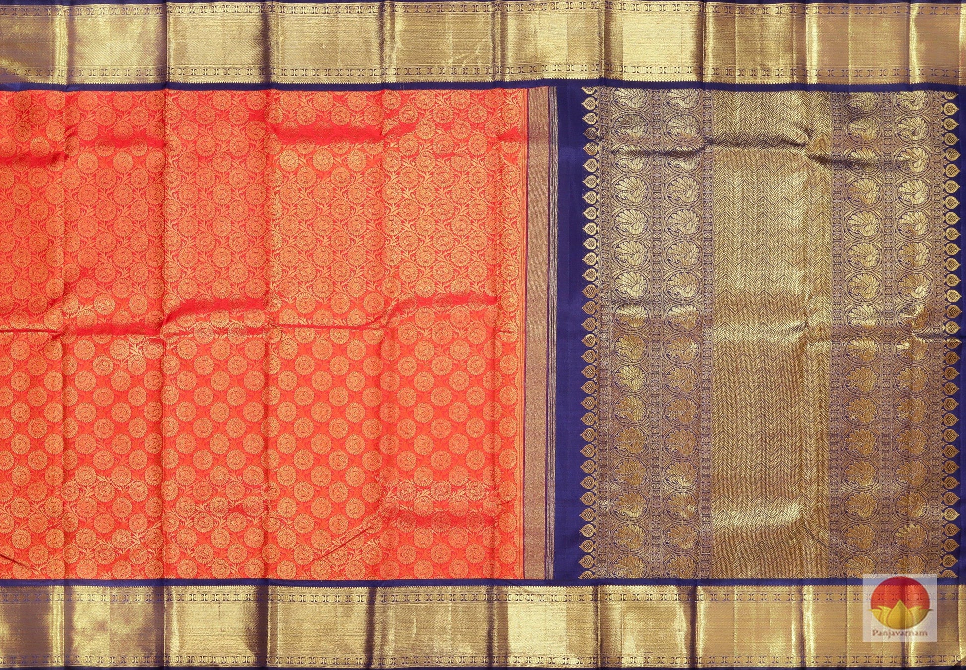 Traditional Design - Handwoven Pure Silk Kanjivaram Saree - Pure Zari - PV G 1814 - Archives - Silk Sari - Panjavarnam