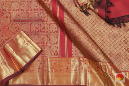 Traditional Design Handwoven Pure Silk Kanjivaram Saree - Pure Zari - PV G 1817 - Archives - Silk Sari - Panjavarnam