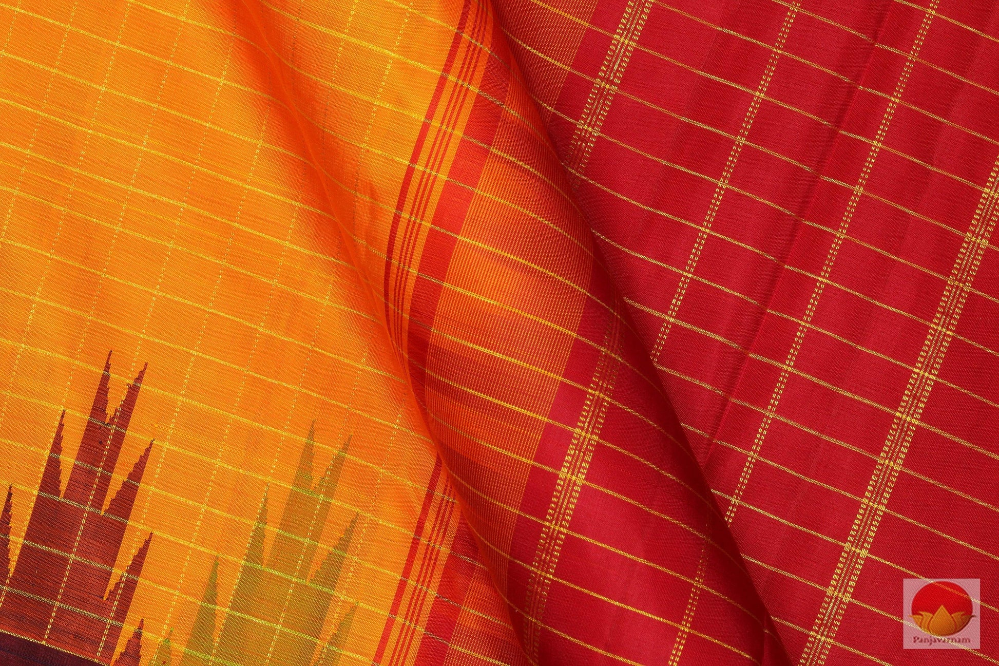 Traditional Design Handwoven Pure Silk Kanjivaram Saree - Pure Zari - PV G 1914 Archives - Silk Sari - Panjavarnam