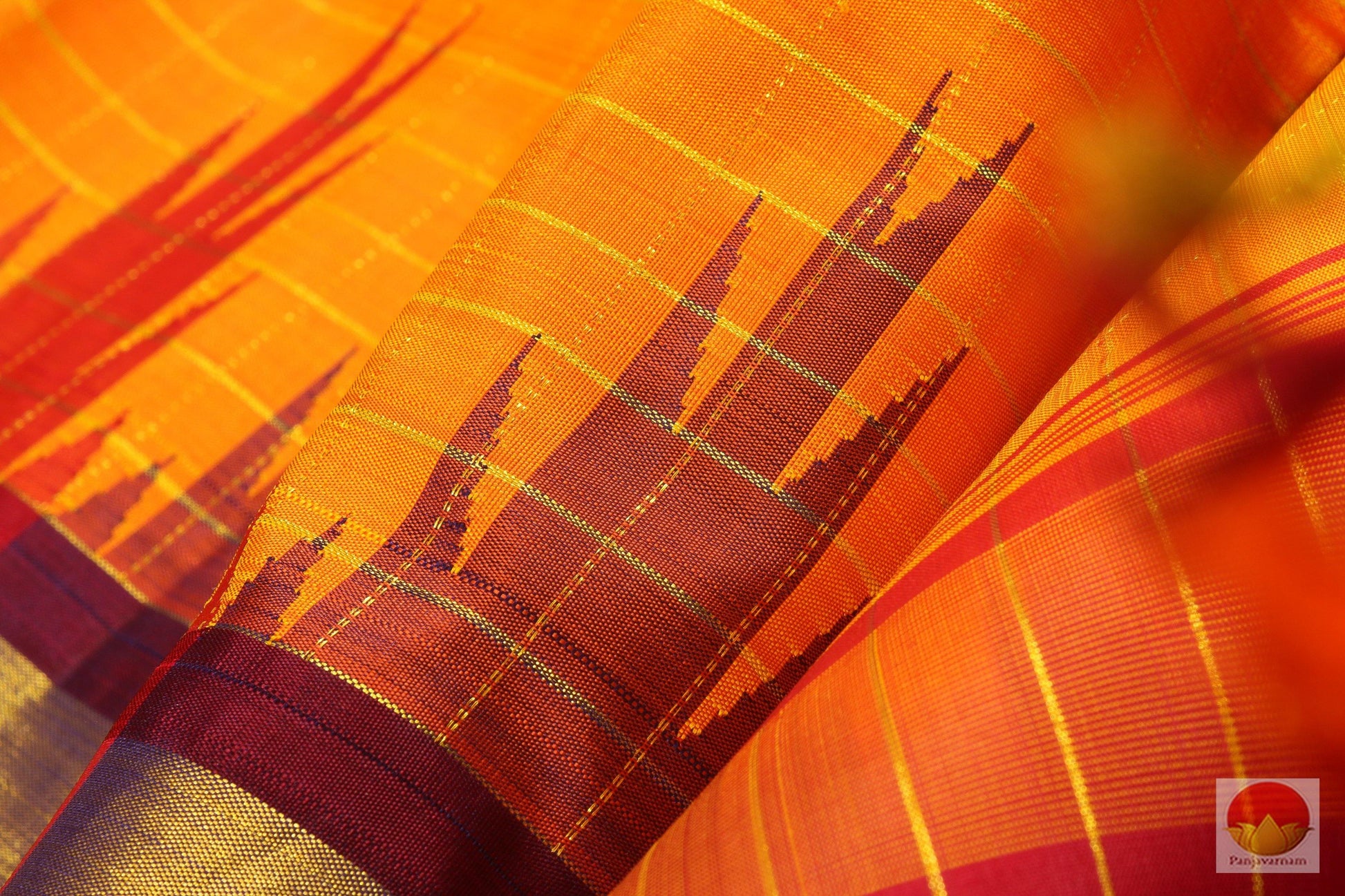 Traditional Design Handwoven Pure Silk Kanjivaram Saree - Pure Zari - PV G 1914 Archives - Silk Sari - Panjavarnam