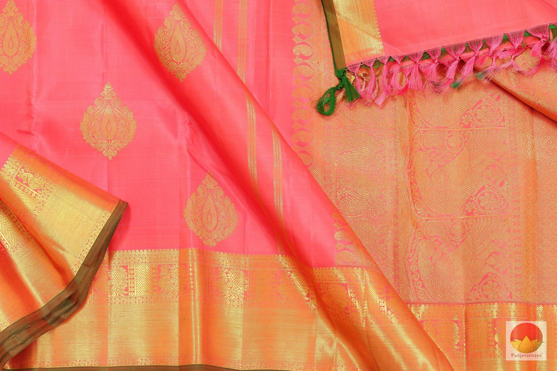 Traditional Design - Handwoven Pure Silk Kanjivaram Saree - Pure Zari - PV G 1955 Archives - Silk Sari - Panjavarnam