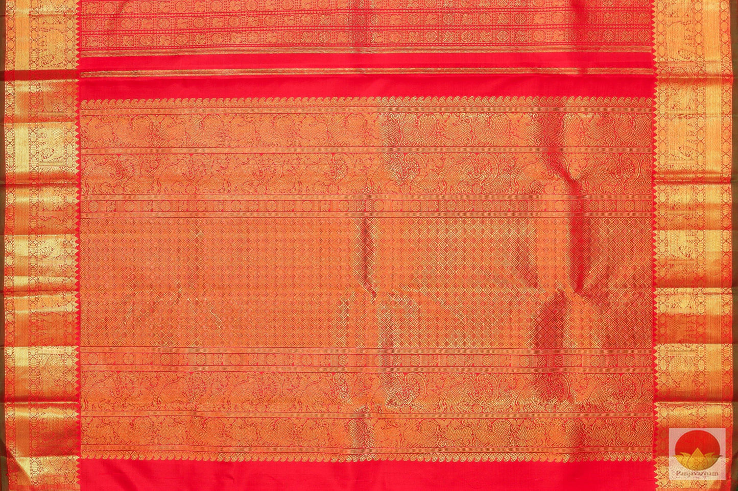 Traditional Design - Handwoven Pure Silk Kanjivaram Saree - Pure Zari - PV SVS 1208 - Archives0 - Silk Sari - Panjavarnam