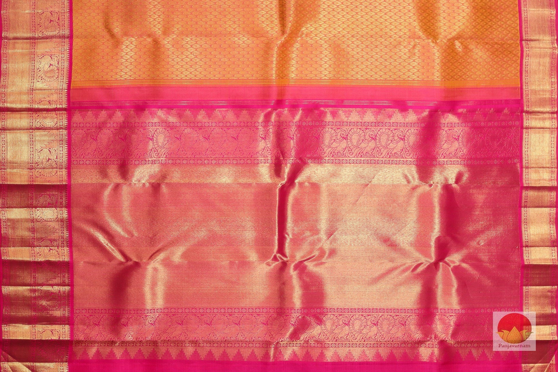 Traditional Design Handwoven Pure Silk Kanjivaram Saree - Pure Zari - PV SVS 14 Archives - Silk Sari - Panjavarnam