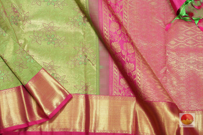 Traditional Design Handwoven Pure Silk Kanjivaram Saree - Pure Zari - PV SVS 3896 Archives - Silk Sari - Panjavarnam