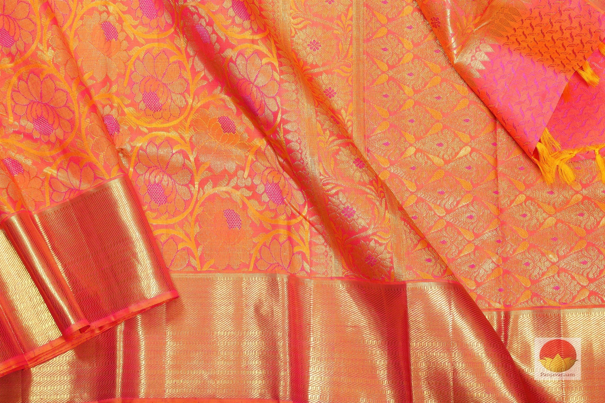 Traditional Design Handwoven Pure Silk Kanjivaram Saree - Pure Zari - PV SVS 8866 Archives - Silk Sari - Panjavarnam