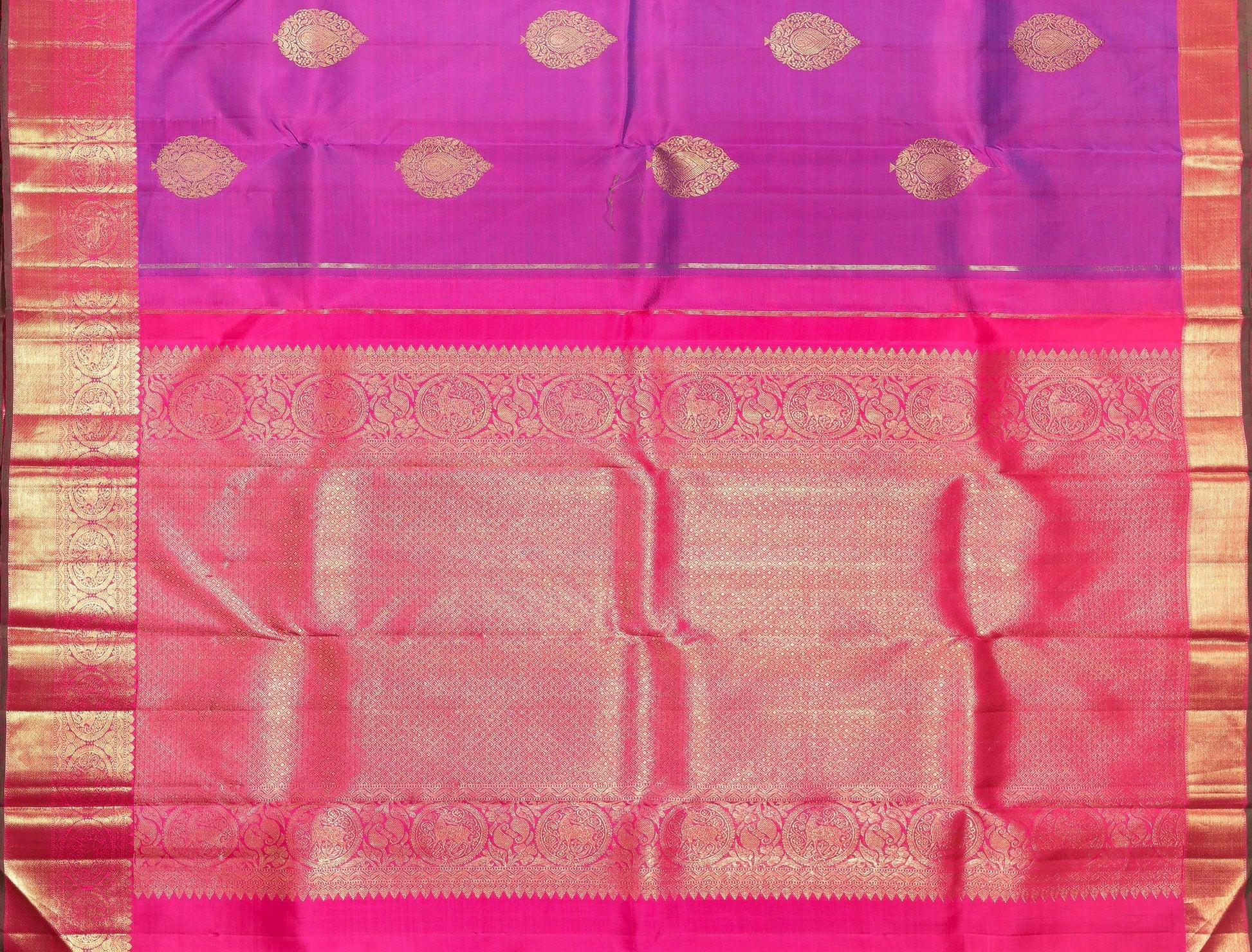 Traditional Design Handwoven Pure Silk Kanjivaram Saree - Pure Zari - PVJL 0718 15 PVJL 0718 1521 PVJL 0718 1521 - Archives - Silk Sari - Panjavarnam