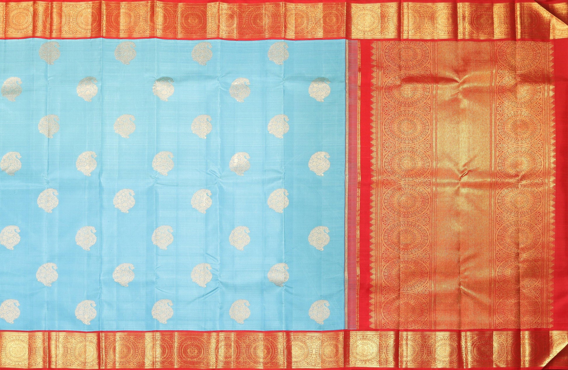 Traditional Design Handwoven Pure Silk Kanjivaram Saree - Pure Zari - PVJL 0718 1517 - Silk Sari - Panjavarnam