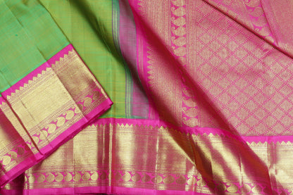 Traditional Design Handwoven Pure Silk Kanjivaram Saree - Pure Zari - PVM 0518 1395 - Silk Sari - Panjavarnam