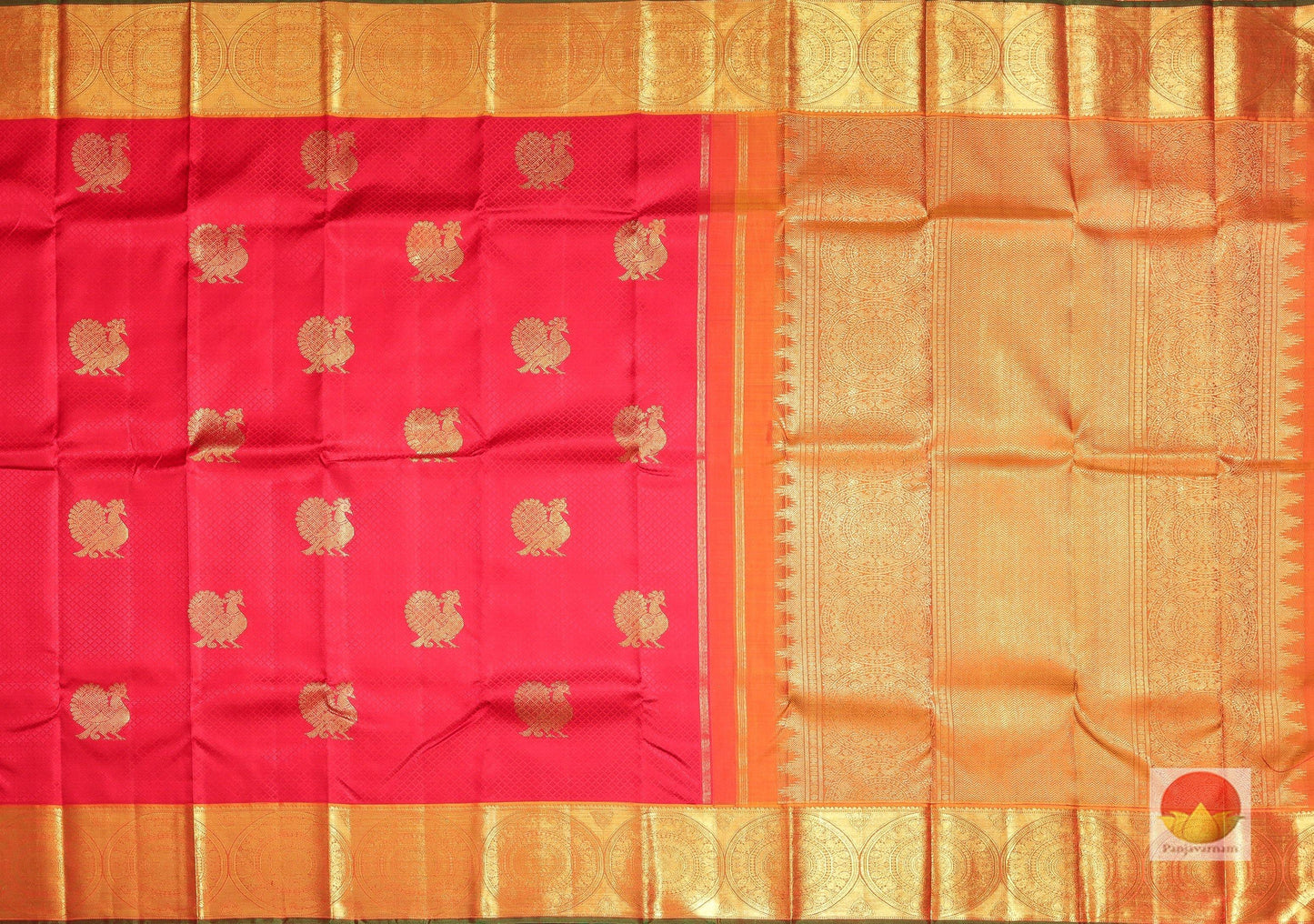 Traditional Design Handwoven Pure Silk Kanjivaram Saree - Pure Zari - PVSM G0918 - Archives - Silk Sari - Panjavarnam