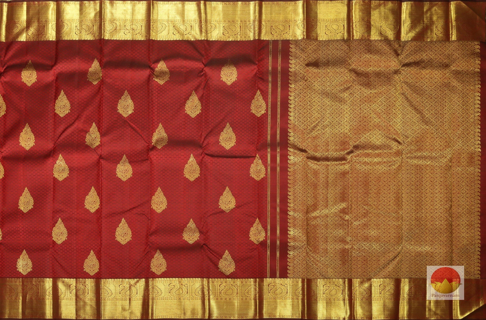 Traditional Design Handwoven Pure Silk Kanjivaram Saree - Pure Zari - PVSM G31 - Archives - Silk Sari - Panjavarnam