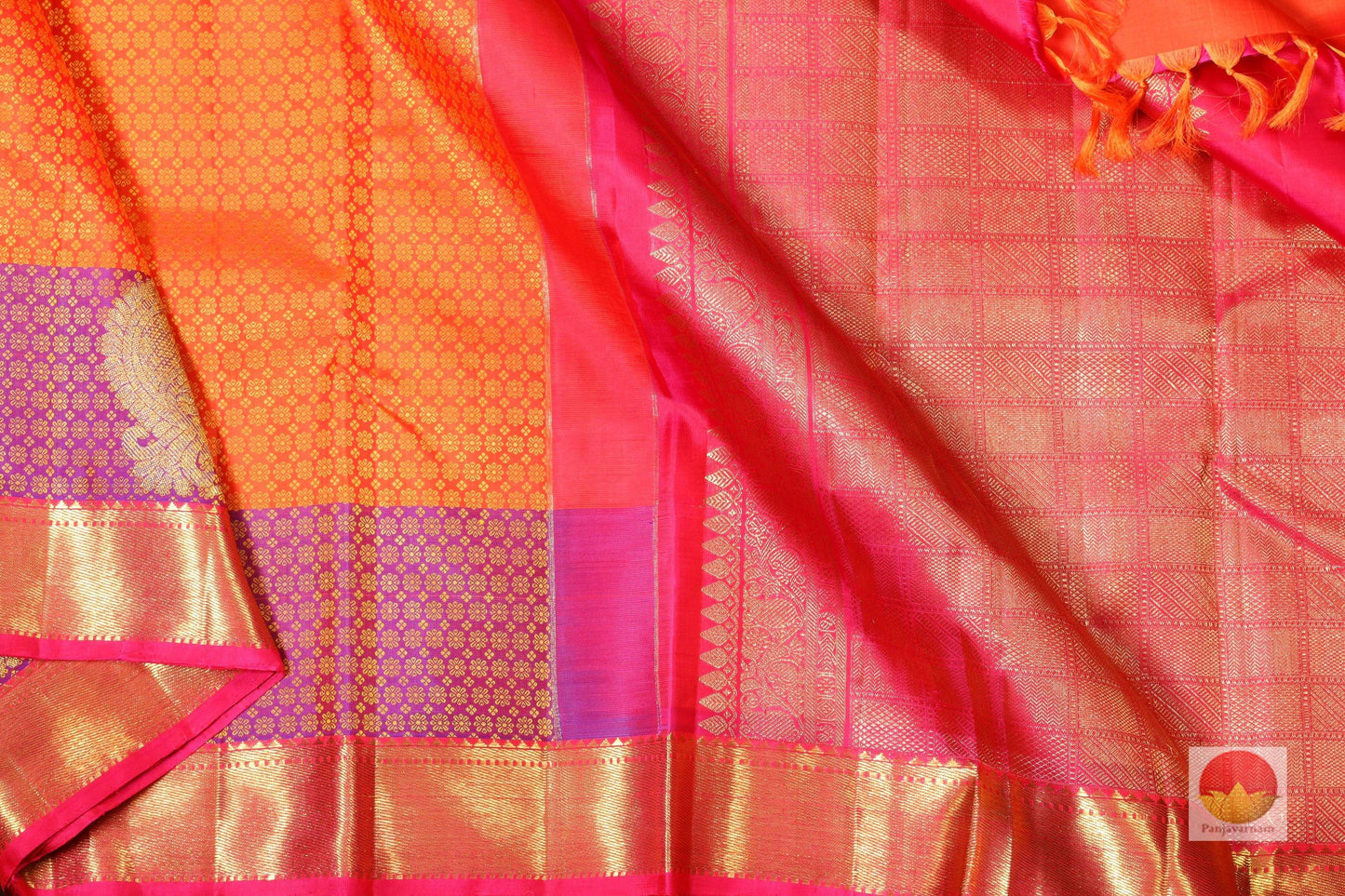 Traditional Design Handwoven Pure Silk Kanjivaram Saree - PV R5 Archives - Silk Sari - Panjavarnam