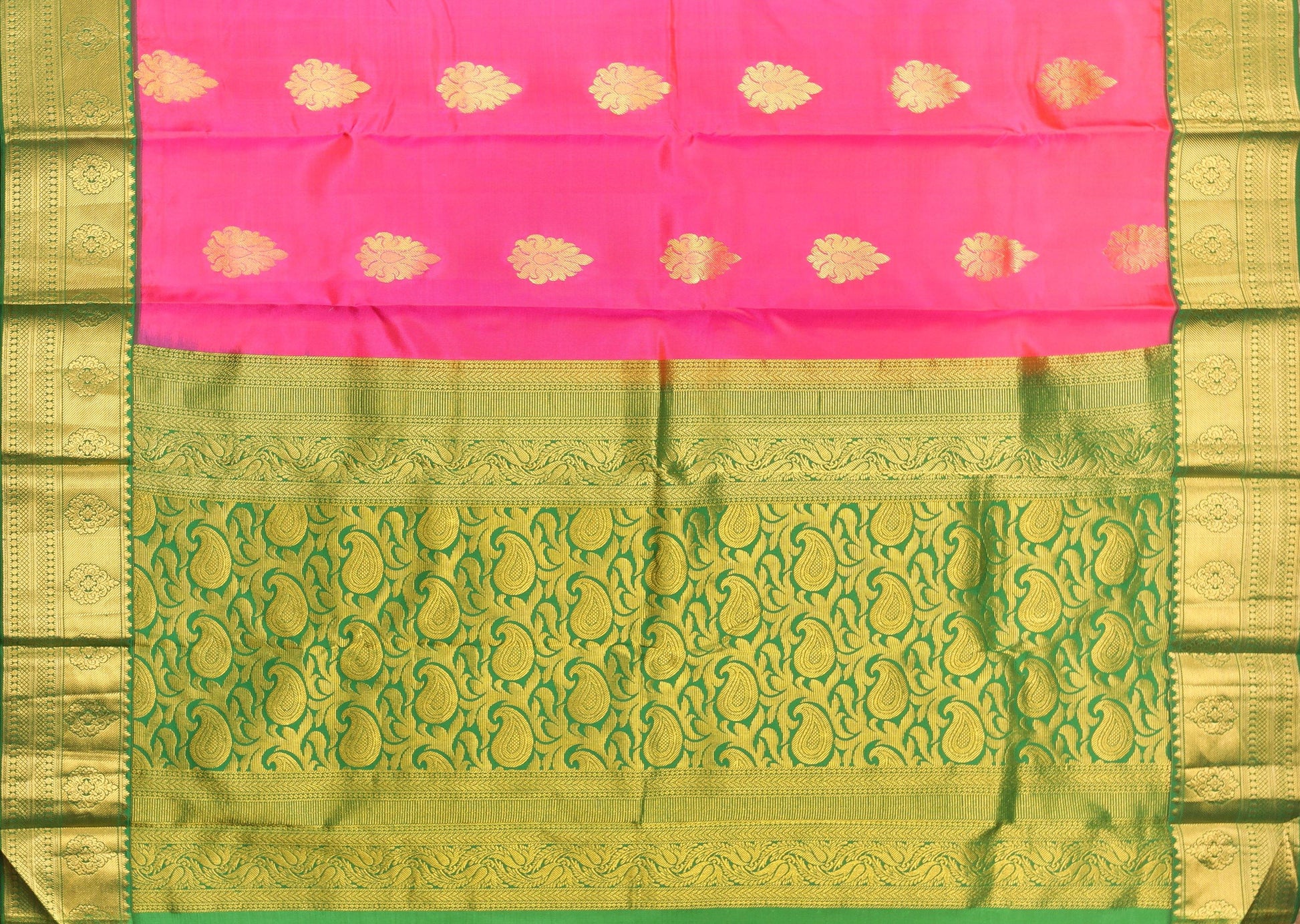 Traditional Design Handwoven Pure Silk Kanjivaram Saree - PVJL 0718 1533 - Silk Sari - Panjavarnam