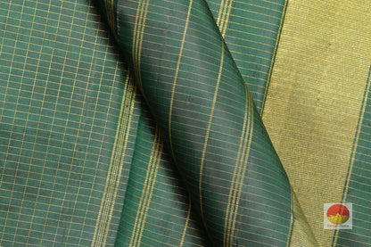 Traditional Design Handwoven Pure Silk Kanjivaram Saree - Zari Checks - PV VA 04 Archives - Silk Sari - Panjavarnam