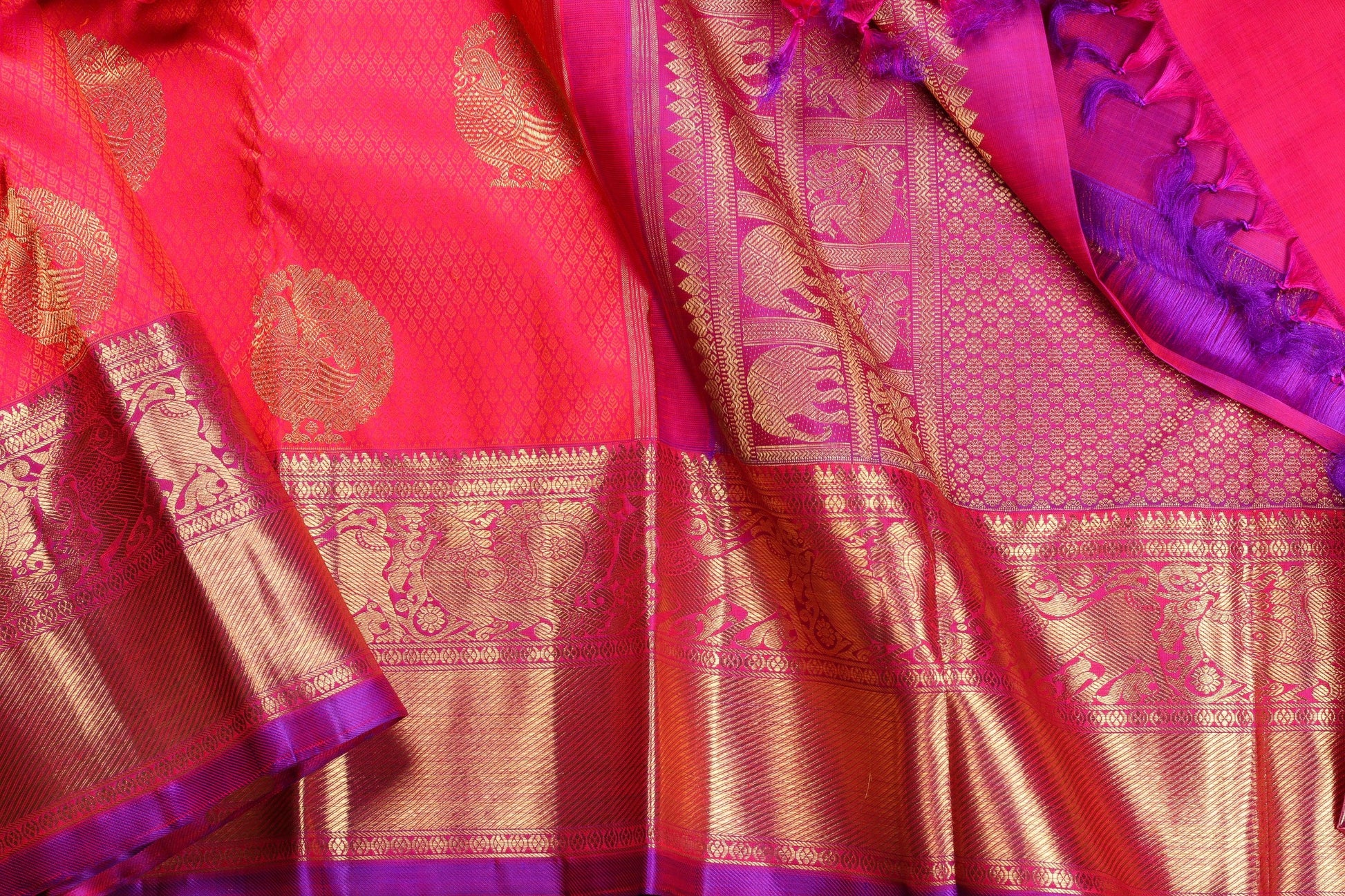 Traditional Design Kanjivaram Pure Silk Saree - Pure Zari - PVM 0318 1363 - Silk Sari - Panjavarnam
