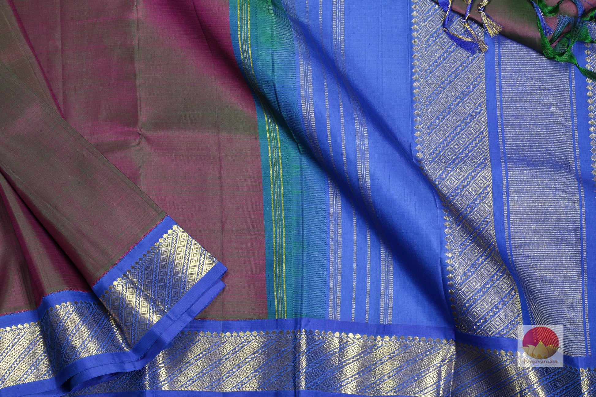Triple Shade Handwoven Pure Silk Kanjivaram Saree - Pure Zari - PA SVS 6966 Archives - Silk Sari - Panjavarnam
