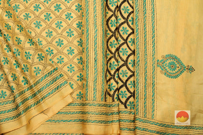 body, border and pallu of tussar pure silk saree