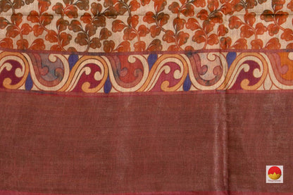 Tussar Silk Saree - Handwoven Pure Silk - Digital Print - PT 620 - Archives - Tussar Silk - Panjavarnam