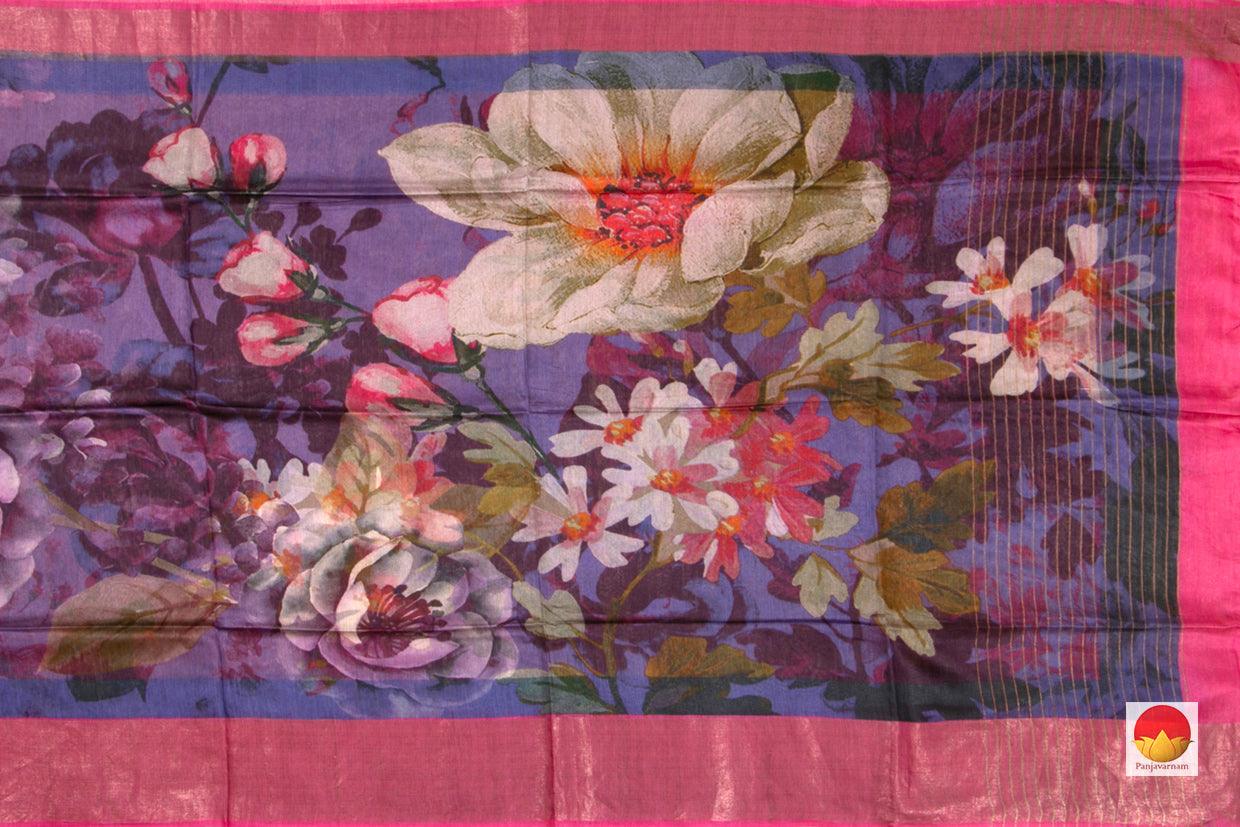 Tussar Silk Saree - Handwoven Pure Silk - Digital Print - PT 621 - Archives - Tussar Silk - Panjavarnam
