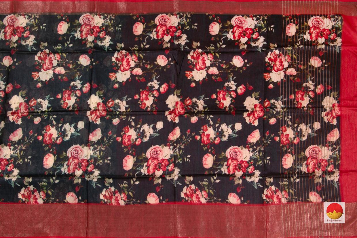 Tussar Silk Saree - Handwoven Pure Silk - Digital Print - PT 623 - Archives - Tussar Silk - Panjavarnam