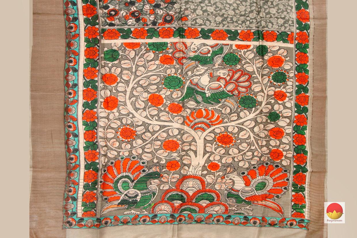 Tussar Silk Saree - Handwoven Pure Silk - Digital Print - PT 627 - Saris & Lehengas - Panjavarnam