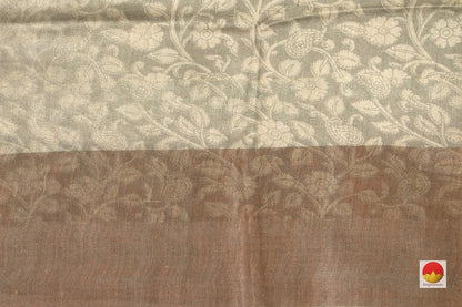 Tussar Silk Saree - Handwoven Pure Silk - Digital Print - PT 627 - Saris & Lehengas - Panjavarnam