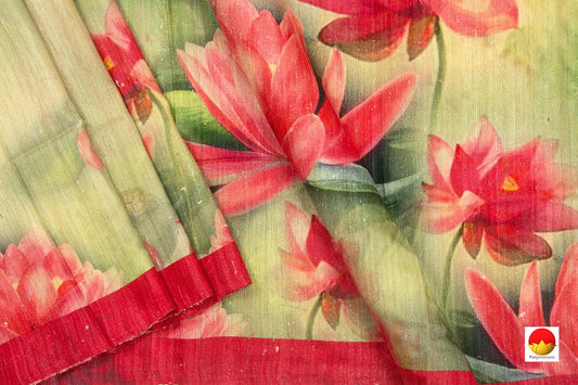 Tussar Silk Saree - Handwoven Pure Silk - Digital Print - PT 648 - Tussar Silk - Panjavarnam