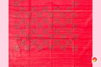 Tussar Silk Saree - Handwoven Pure Silk - Embroidered - PT 653 - Tussar Silk - Panjavarnam