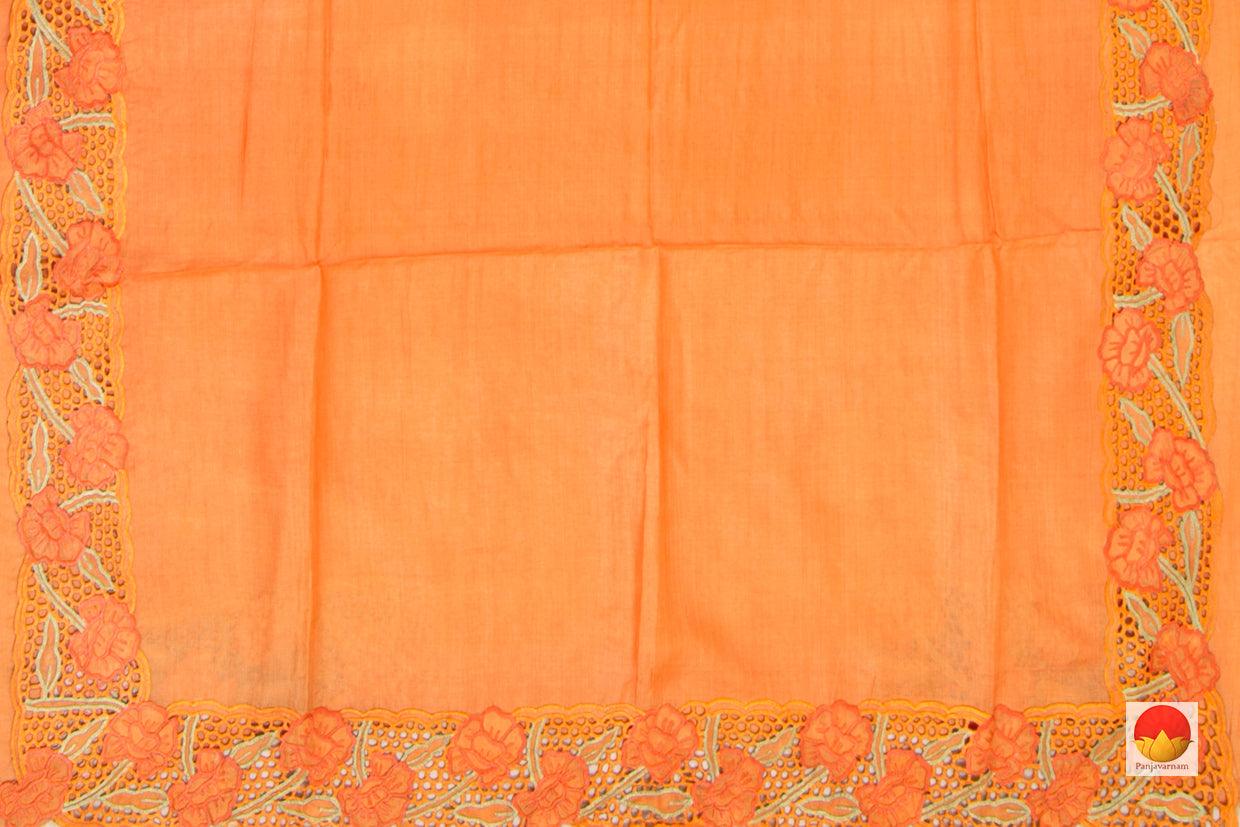 Tussar Silk Saree - Handwoven Pure Silk - Hand Cut Work - PT 656 - Tussar Silk - Panjavarnam