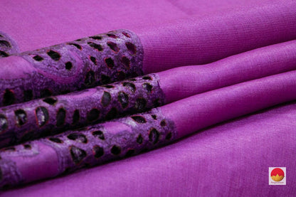 Tussar Silk Saree - Handwoven Pure Silk - Hand Cut Work - PT 658 - Tussar Silk - Panjavarnam