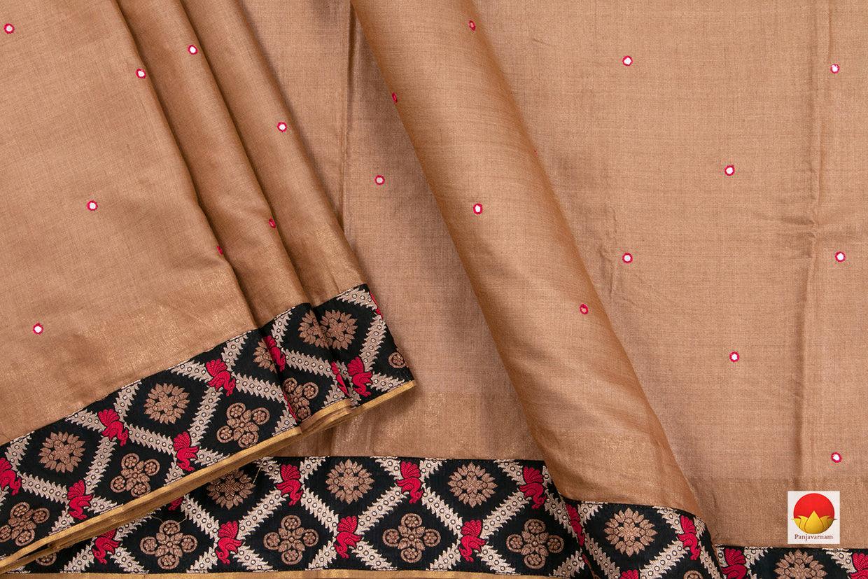 Tussar Silk Saree - Handwoven Pure Silk - PT 15 - Tussar Silk - Panjavarnam