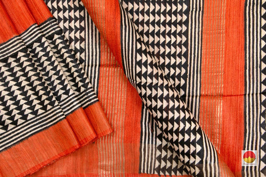 Tussar Silk Saree - Handwoven Pure Silk - PT 635 - Archives - Saris & Lehengas - Panjavarnam
