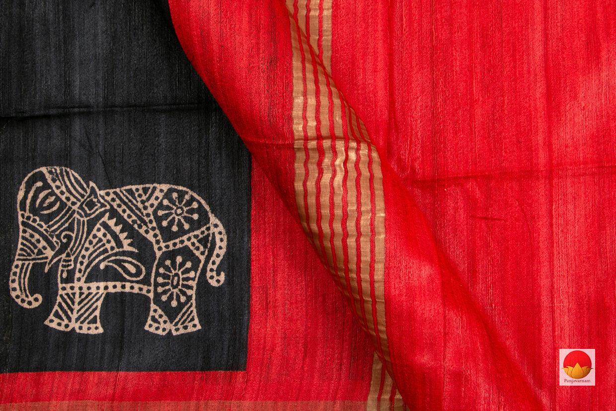 Tussar Silk Saree - Handwoven Pure Silk - PT 636 - Saris & Lehengas - Panjavarnam