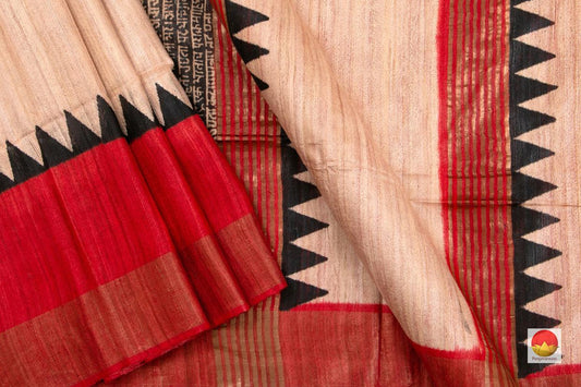 Tussar Silk Saree - Handwoven Pure Silk - PT 639 - Archives - Tussar Silk - Panjavarnam