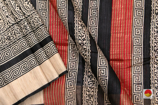 Tussar Silk Saree - Handwoven Pure Silk - PT 641 - Archives - Saris & Lehengas - Panjavarnam